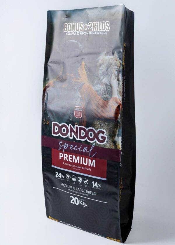 Bolsa trilaminada de 20 kg efecto mate para alimento para mascotas